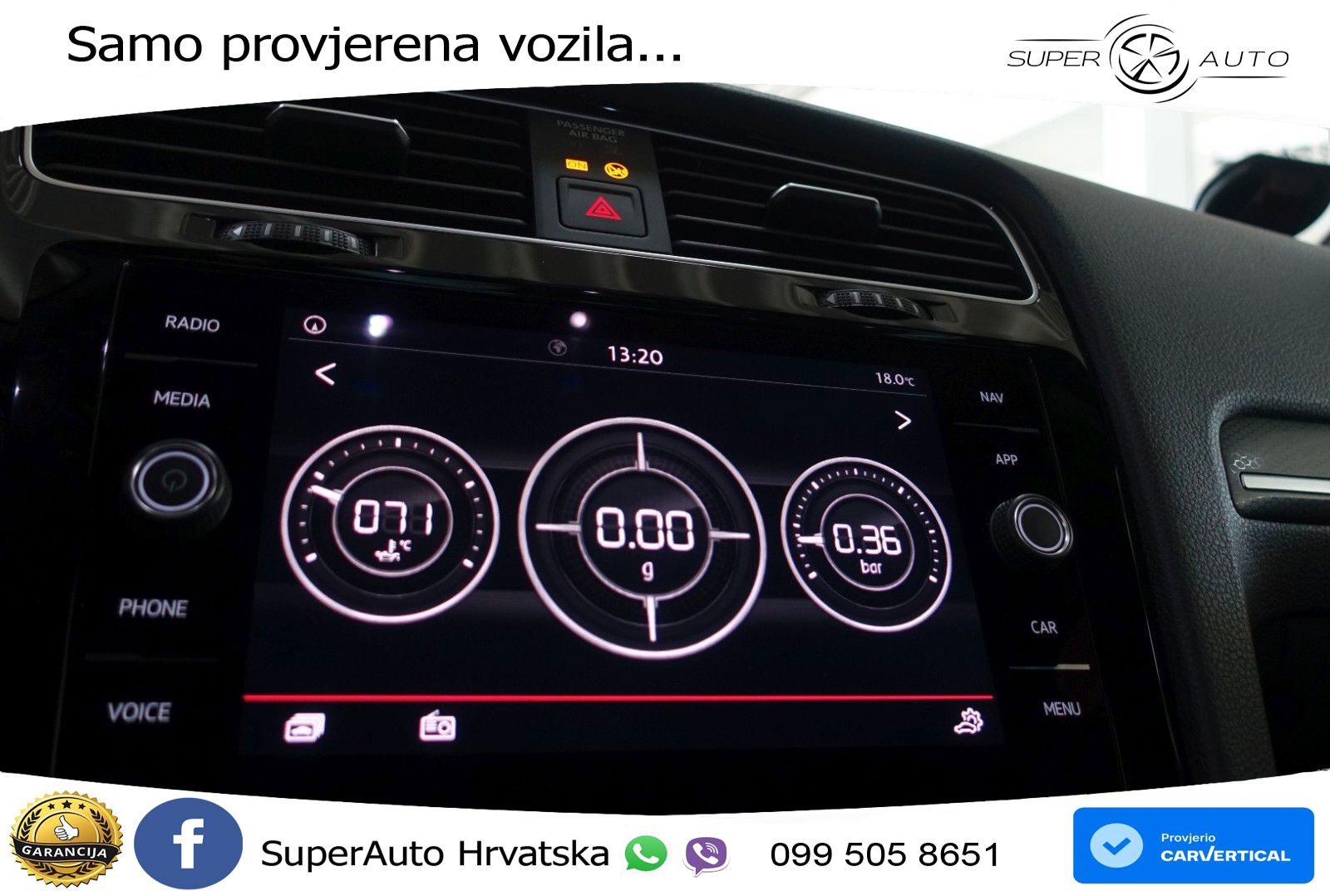 Volkswagen Golf 7 2.0 GTI Performance DSG 245 KS, LED+GR SJED+ACC