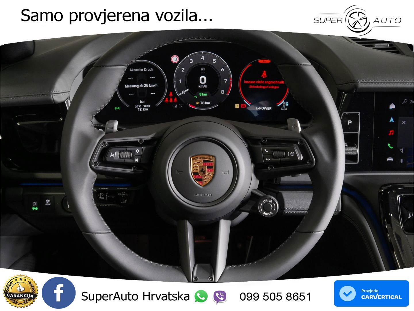 Porsche Panamera 4S 2.9 V6 (544 KS) E-Hybrid PDK ZRAČNI+ACC+GR SJED+KAM+PANO
