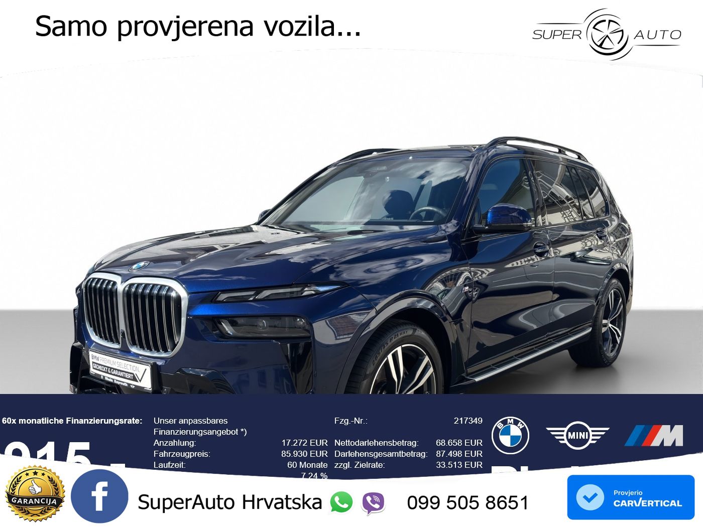 BMW X7 40d (352 KS) xDrive Steptronic M Sport LED+GR SJED+ACC