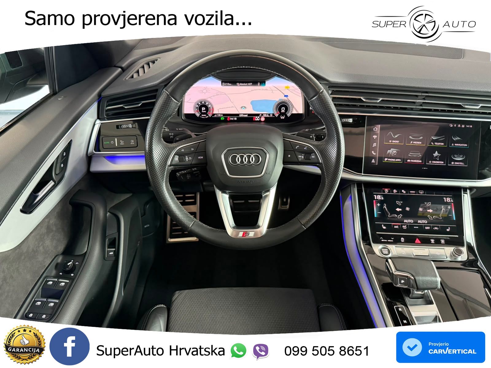 Audi Q8 55 TFSI V6 (340 KS) quattro Tiptronic S line LED+GR SJED+ACC