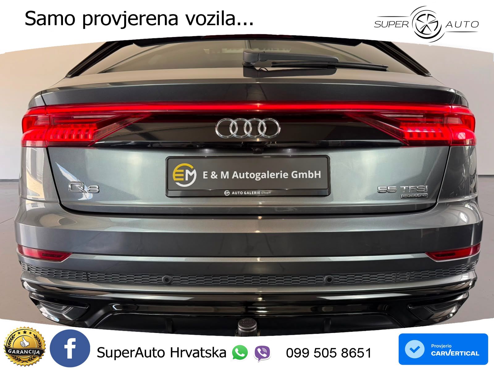 Audi Q8 55 TFSI V6 (340 KS) quattro Tiptronic S line LED+GR SJED+ACC