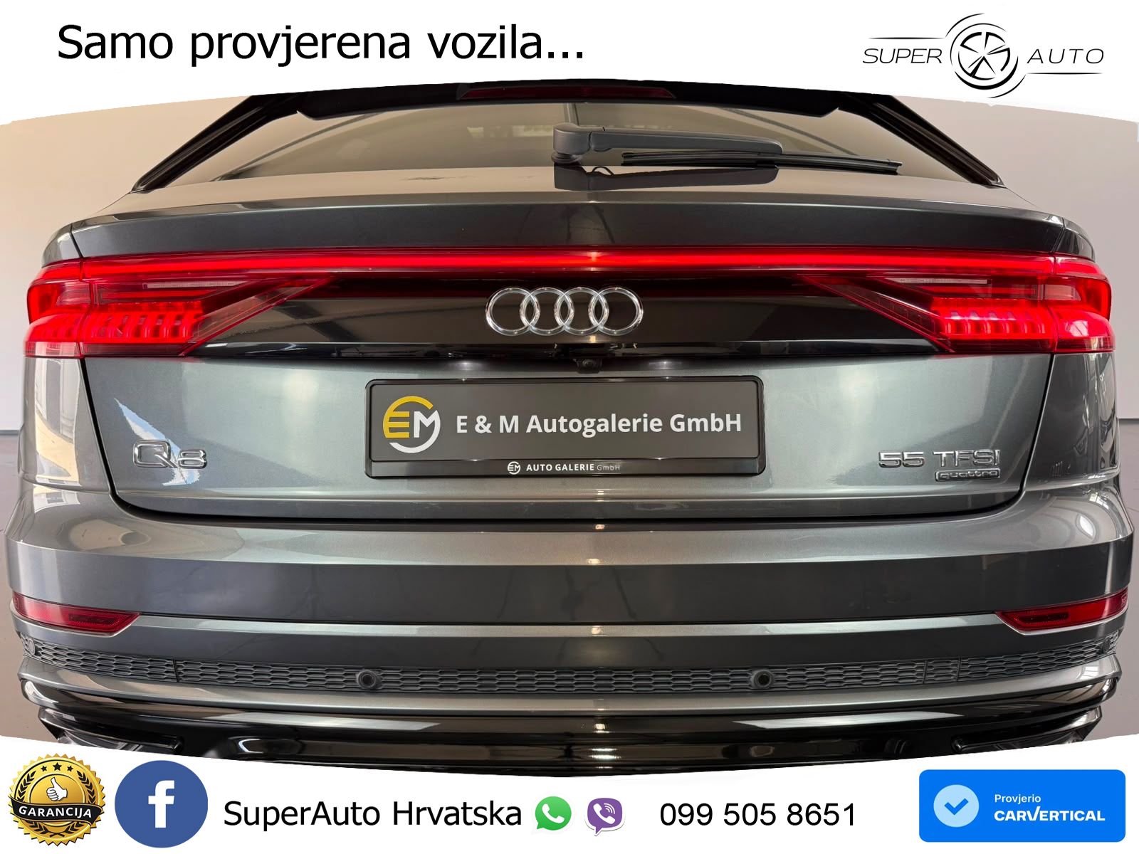 Audi Q8 55 TFSI V6 (340 KS) quattro Tiptronic S line LED+GR SJED+ACC