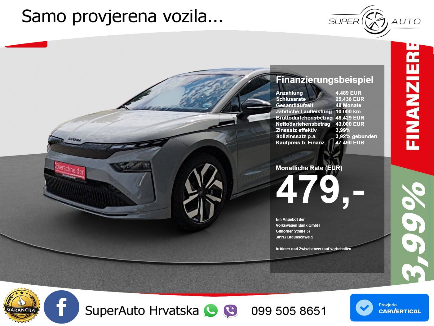 Škoda Enyaq Coupe iV 85 82 kWh (286 KS) SportLine LED+GR SJED+ACC
