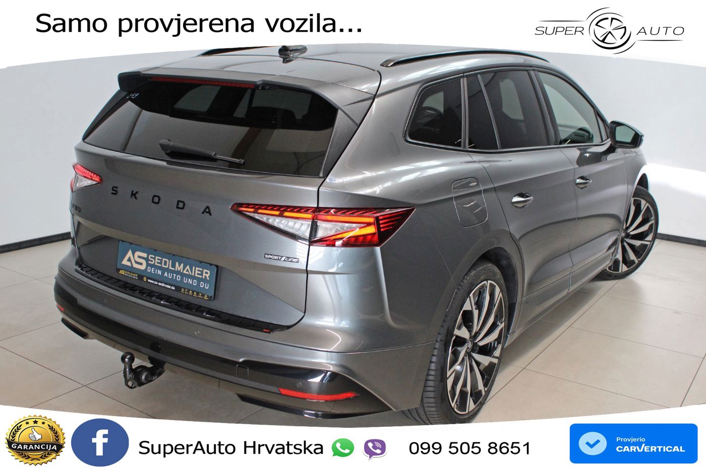 Škoda Enyaq 85 82 kWh (286 KS) SportLine LED+GR SJED+ACC
