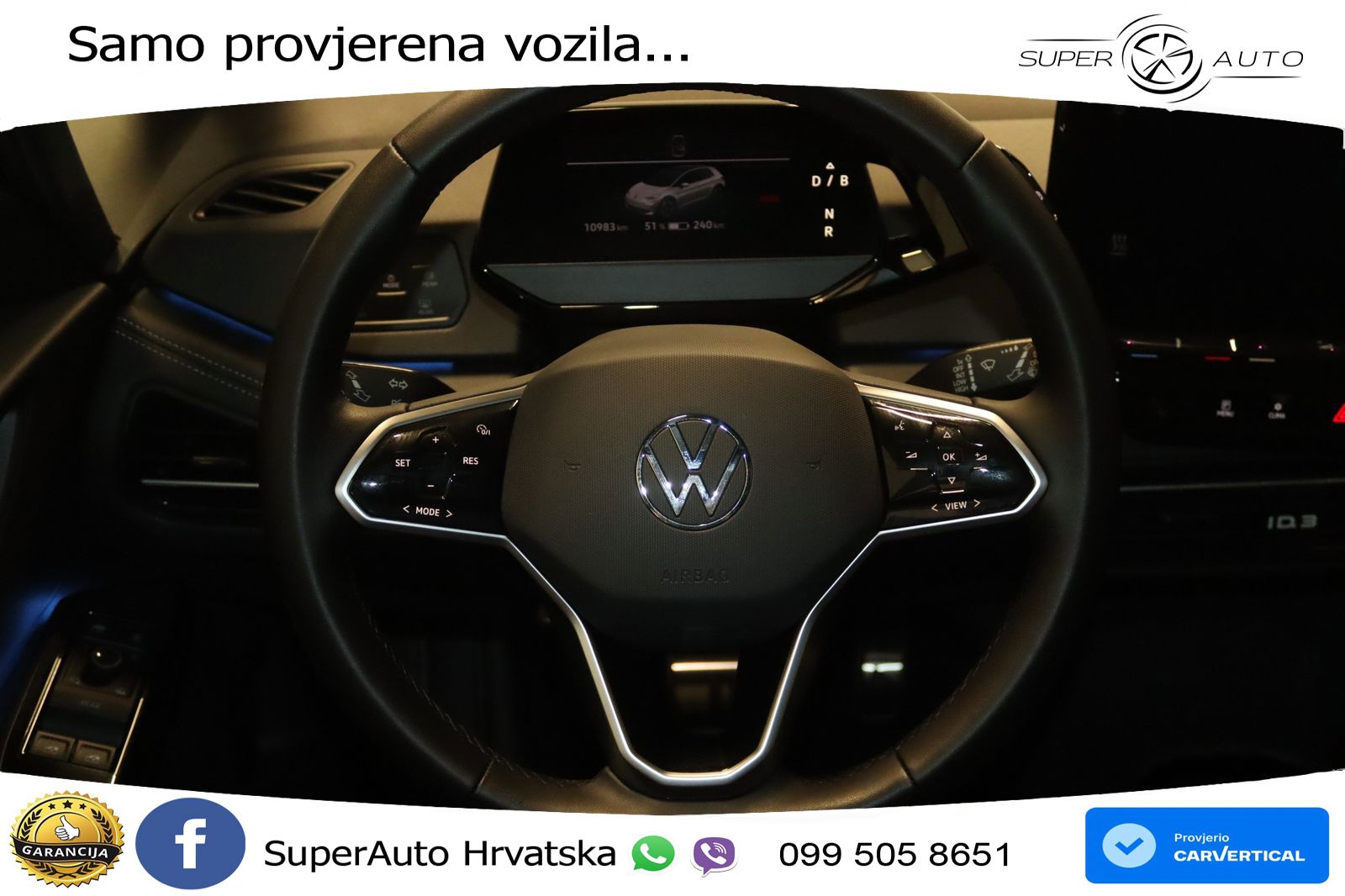 Volkswagen ID.3 Pro 62 kWh (204 KS) LED+GR SJED+ACC
