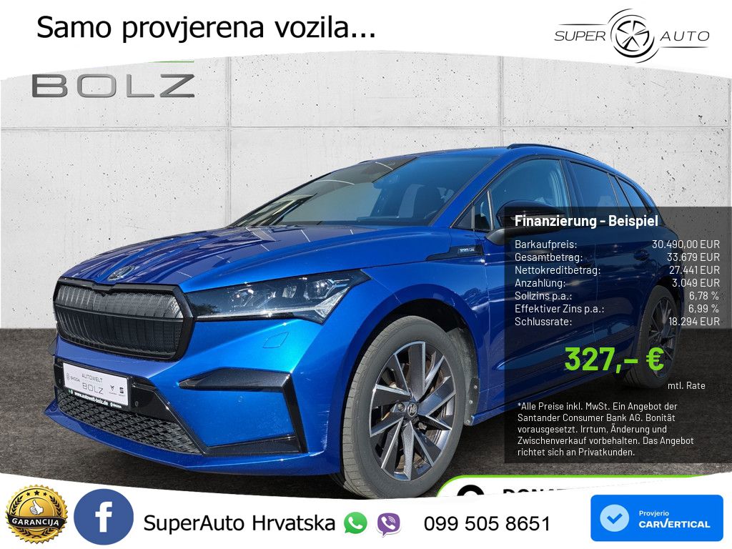 Škoda Enyaq iV 80 82 kWh (204 KS) SportLine LED+GR SJED+ACC