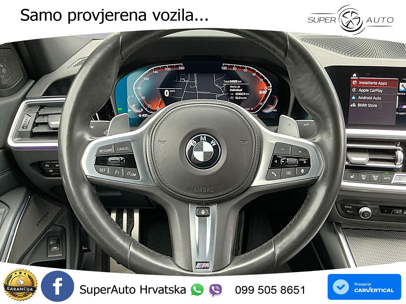 BMW 330i M Sport LASER H&K HEAD-UP AppleCar & Android Auto RFK