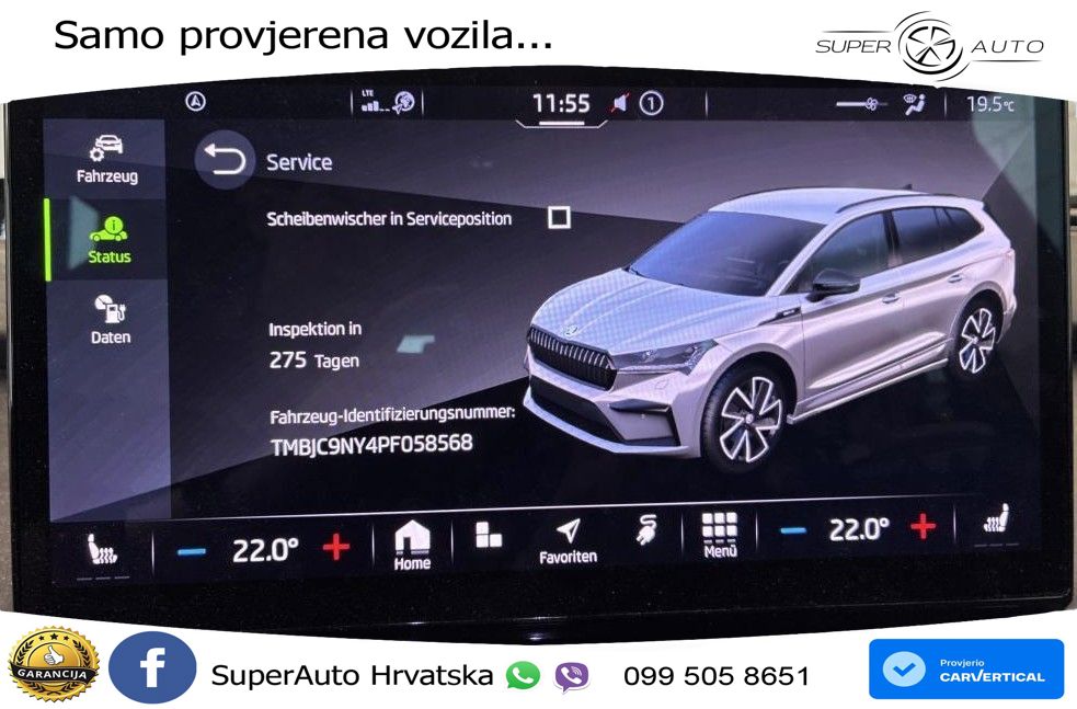 Škoda Enyaq iV 80 82 kWh (204 KS) SportLine LED+GR SJED+ACC
