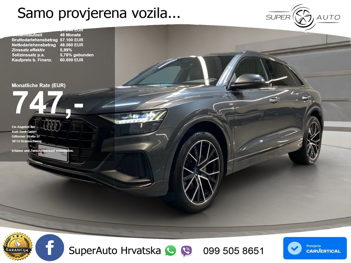 Audi Q8 50 TDI V6 (286 KS) quattro Tiptronic