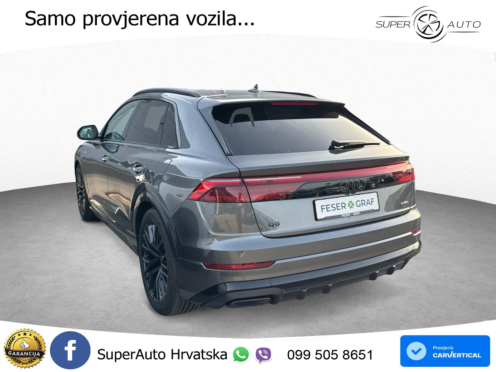 Audi Q8 55 TFSIe V6 (394 KS) quattro Tiptronic S line LED+GR SJED+ACC