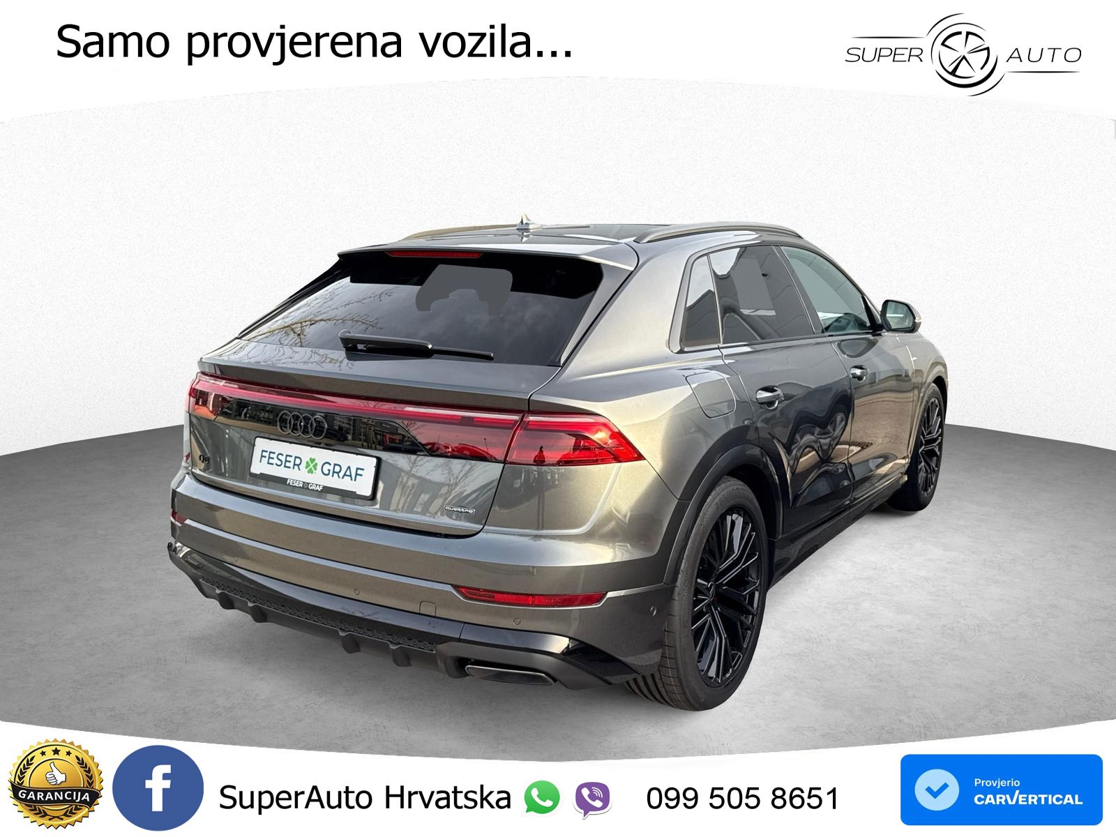Audi Q8 55 TFSIe V6 (394 KS) quattro Tiptronic S line LED+GR SJED+ACC