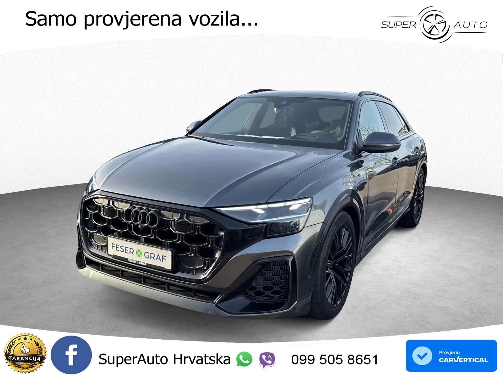 Audi Q8 55 TFSIe V6 (394 KS) quattro Tiptronic S line LED+GR SJED+ACC