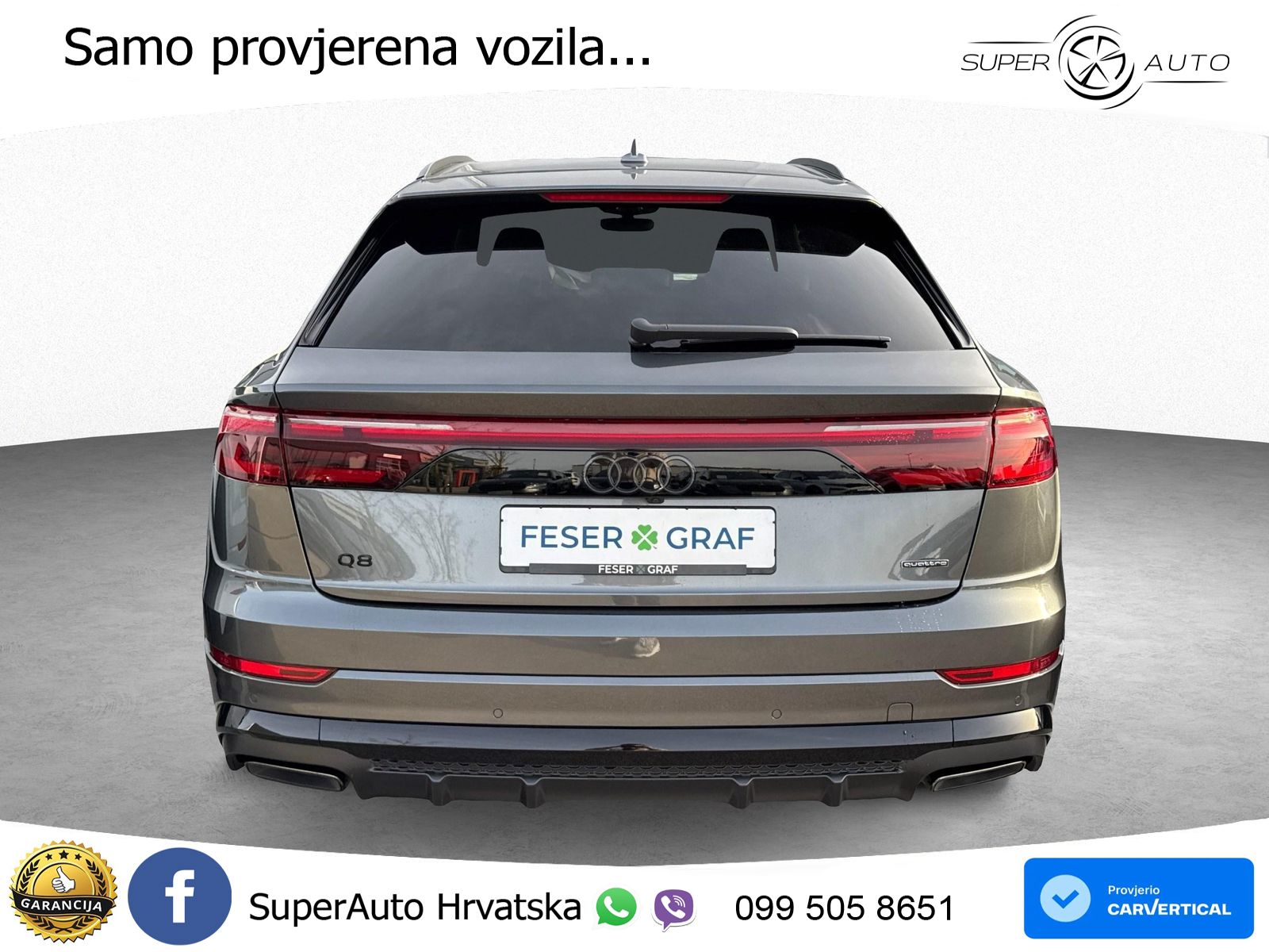 Audi Q8 55 TFSIe V6 (394 KS) quattro Tiptronic S line LED+GR SJED+ACC