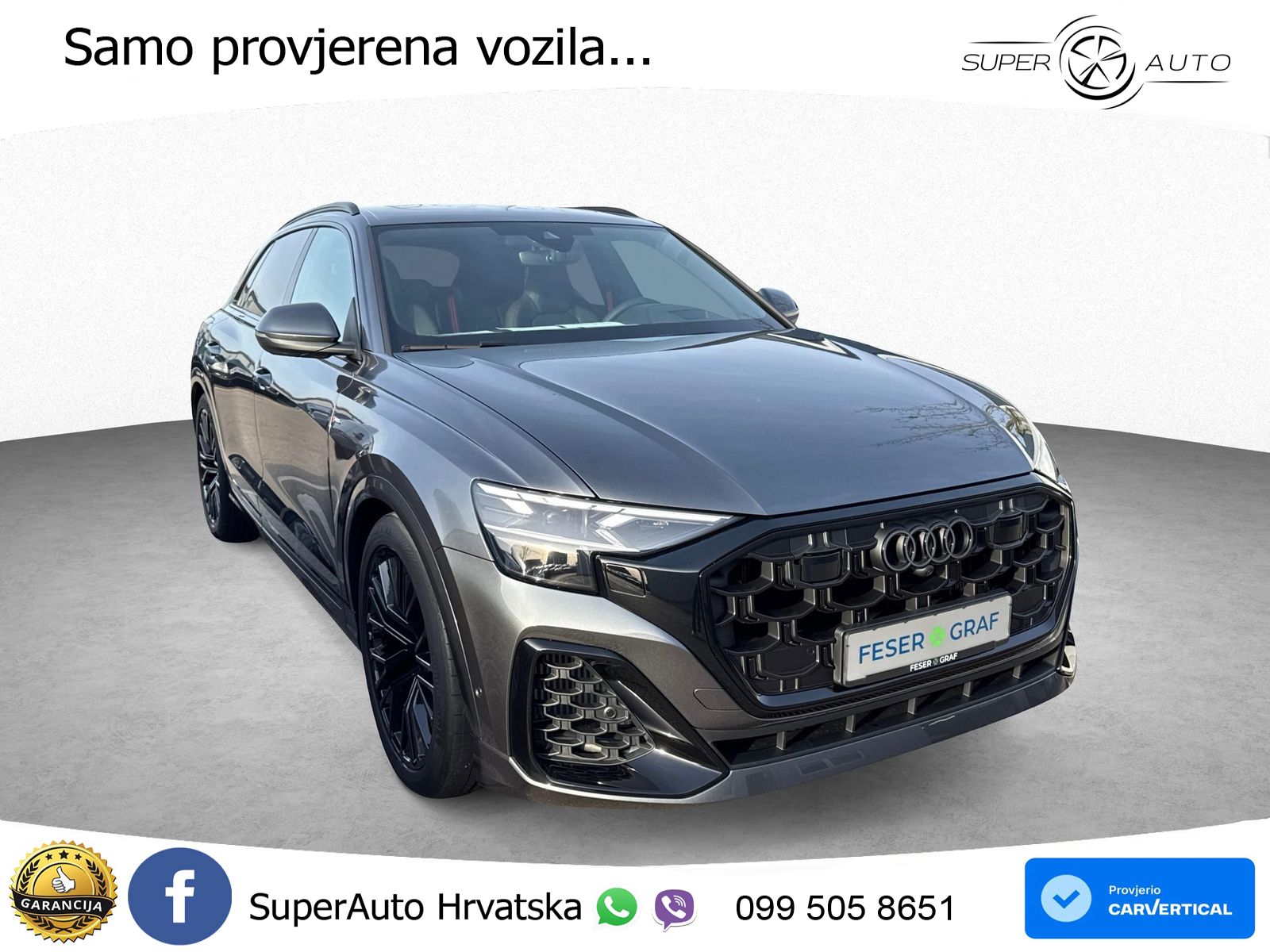 Audi Q8 55 TFSIe V6 (394 KS) quattro Tiptronic S line LED+GR SJED+ACC
