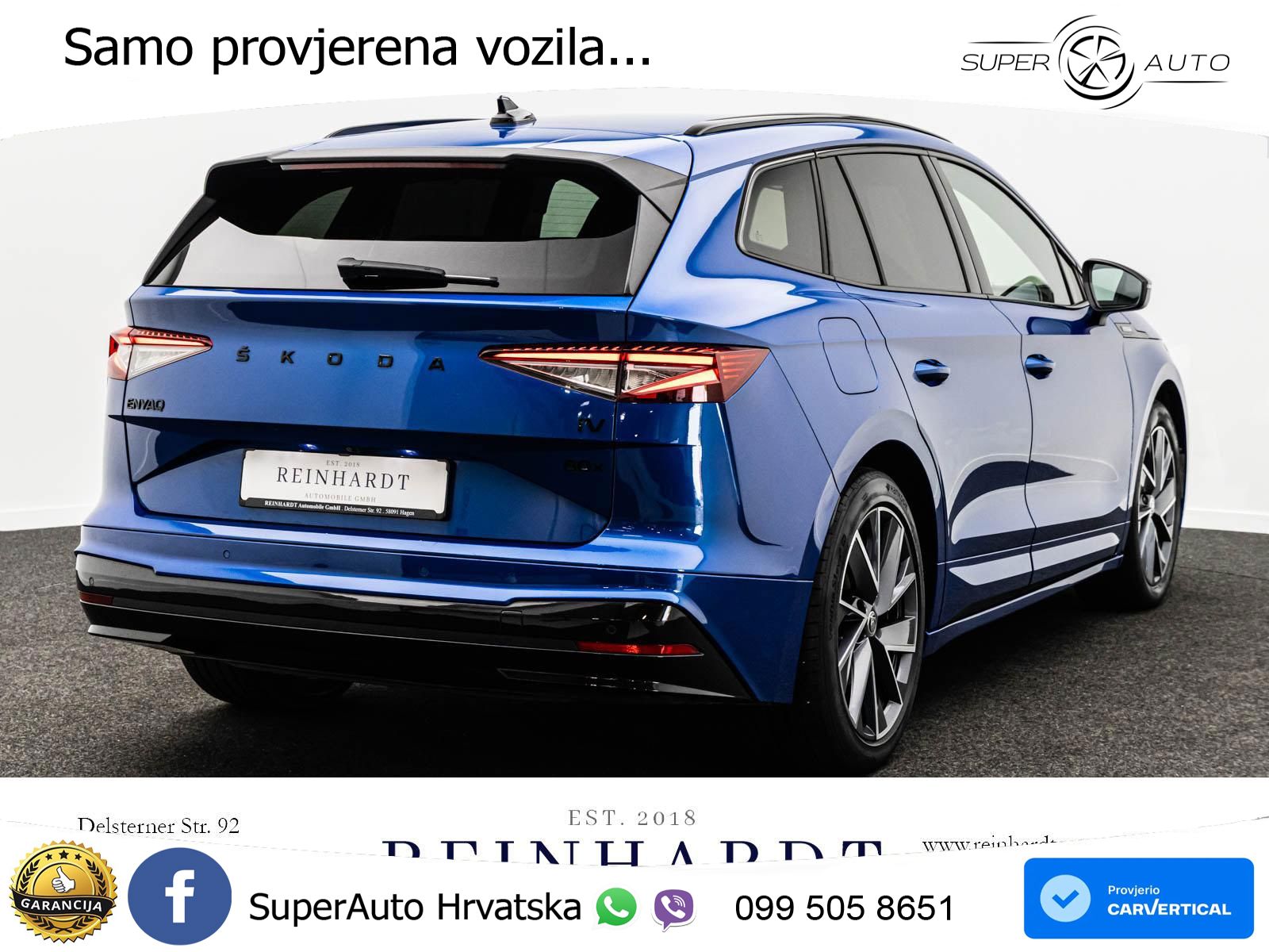 Škoda Enyaq iV 80x 82 kWh (265 KS) AWD SportLine LED+GR SJED+ACC