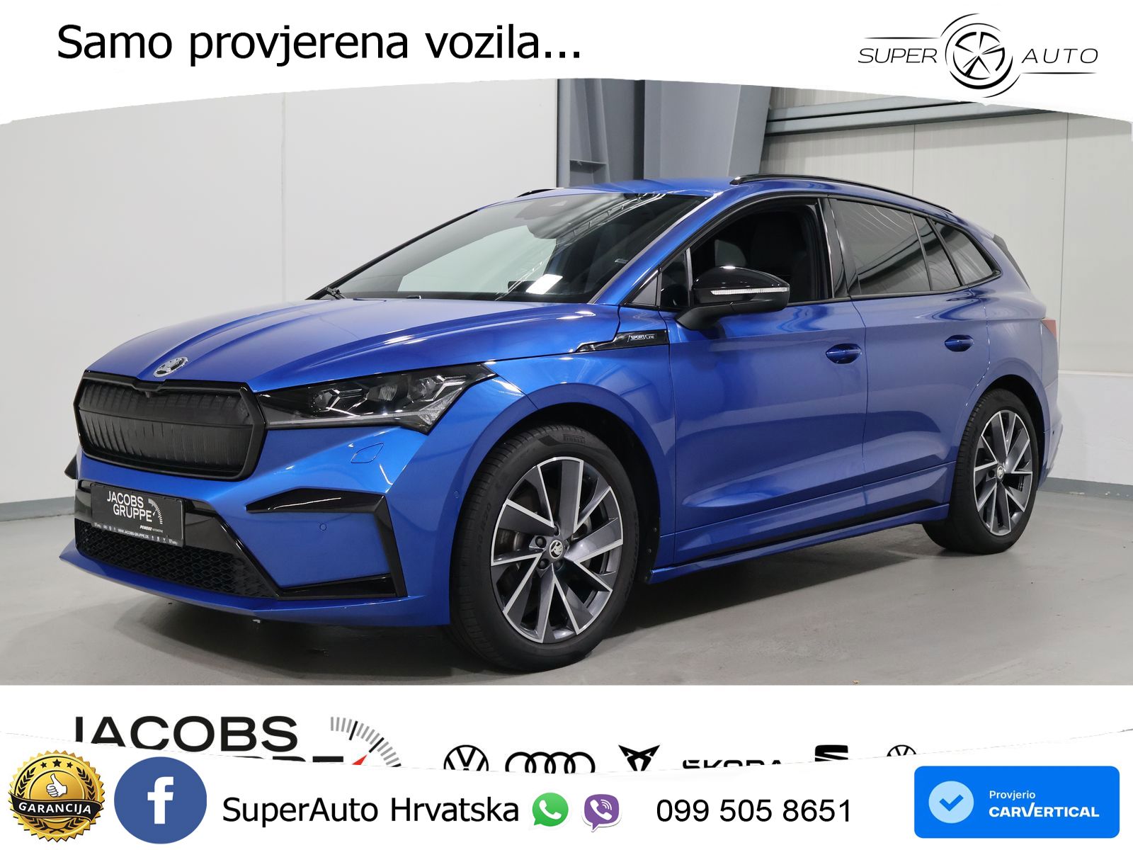 Škoda Enyaq iV 80 82 kWh (204 KS) SportLine LED+GR SJED+ACC