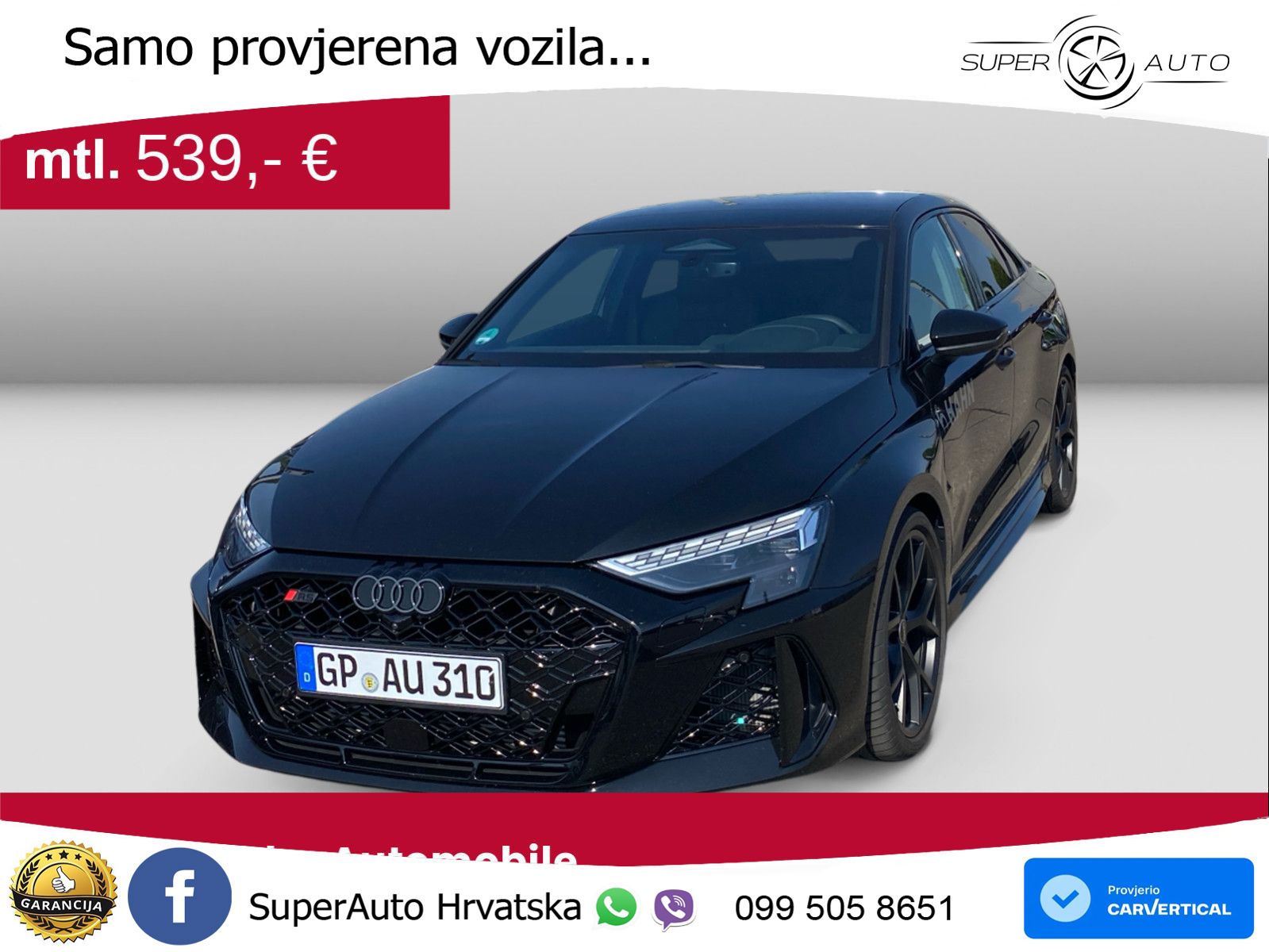 Audi RS3 Sedan 2.5 TFSI (400 KS) quattro S tronic LED+GR SJED+ACC