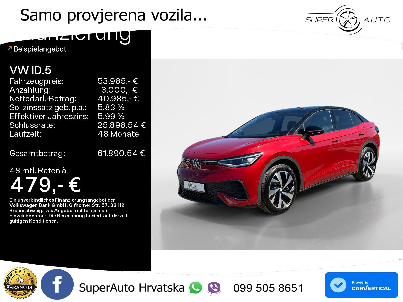 Volkswagen ID.5 Pro 82 kWh (286 KS)