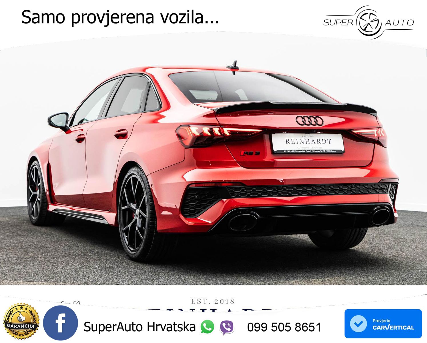 Audi RS3 Sedan 2.5 TFSI (400 KS) quattro S tronic LED+GR SJED+ACC