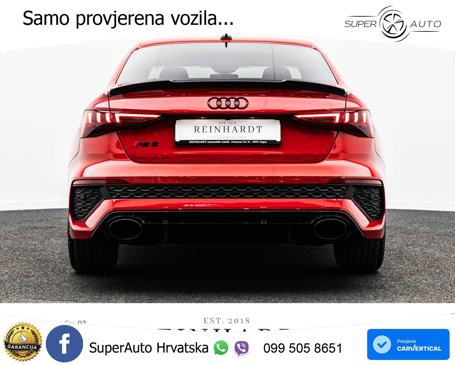 Audi RS3 Sedan 2.5 TFSI (400 KS) quattro S tronic LED+GR SJED+ACC