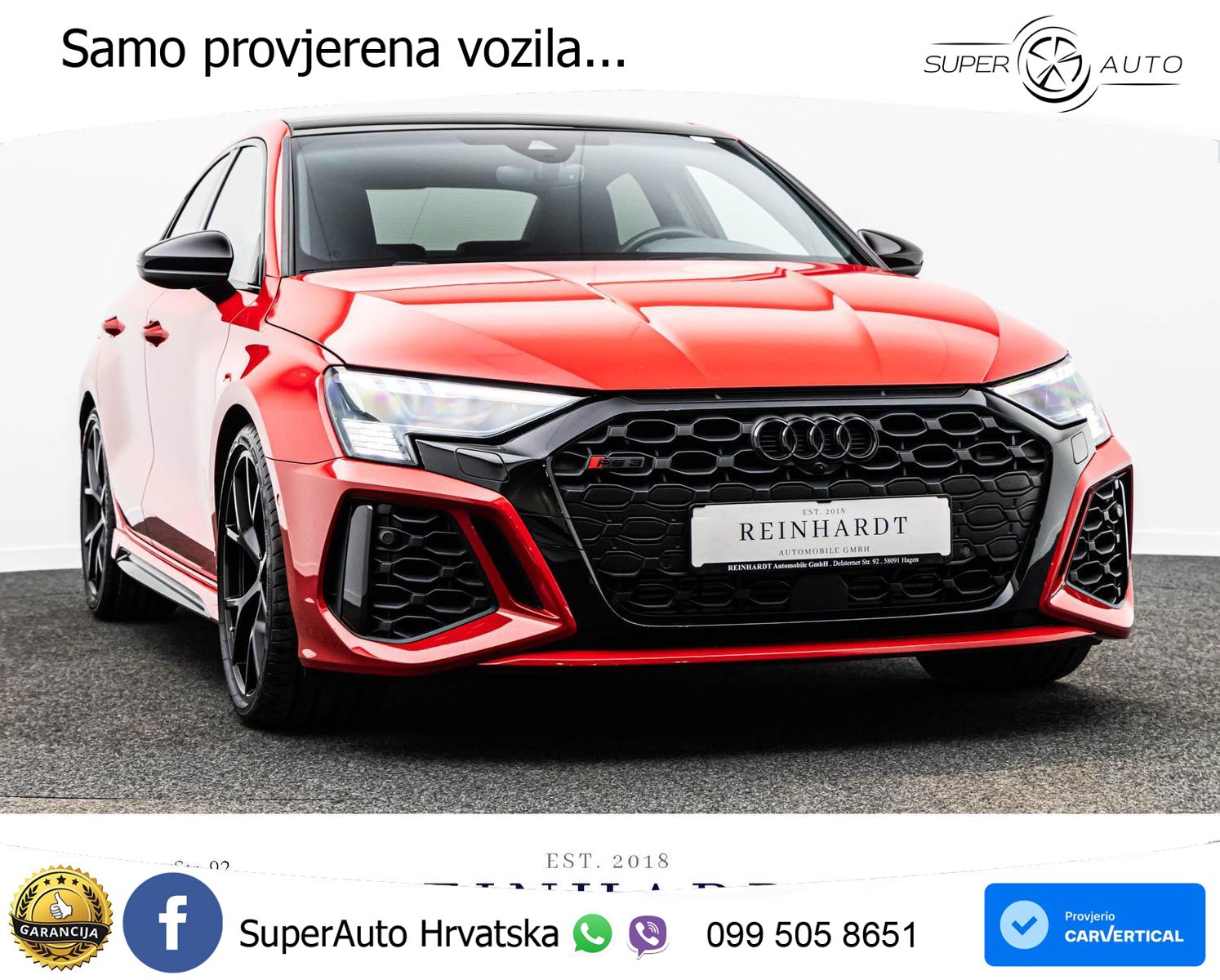 Audi RS3 Sedan 2.5 TFSI (400 KS) quattro S tronic LED+GR SJED+ACC