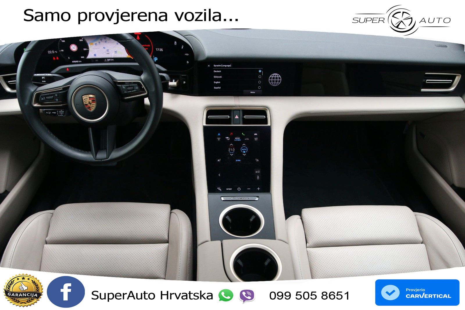 Porsche Taycan Performance 79.2 kWh (408 KS) LED+GR SJED+ACC