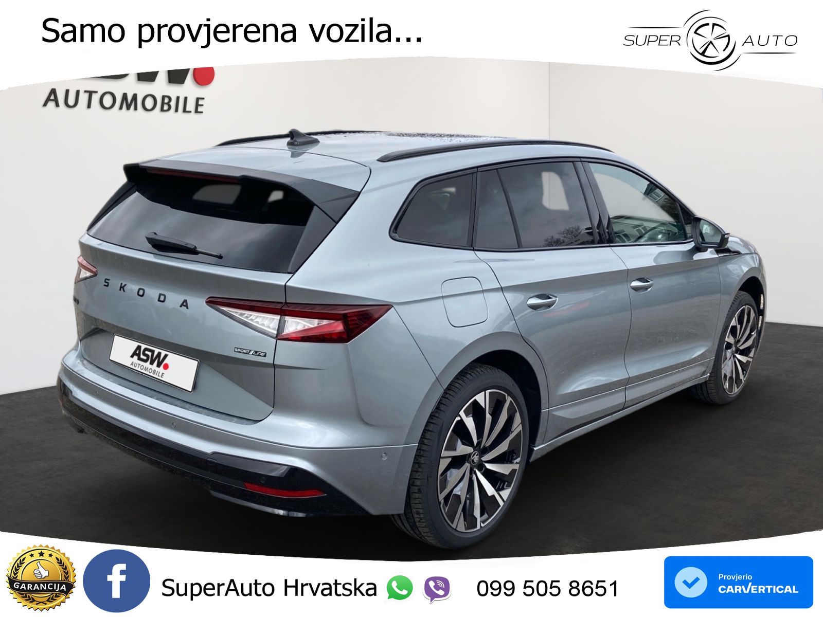 Škoda Enyaq 85 82 kWh (286 KS) SportLine LED+GR SJED+ACC