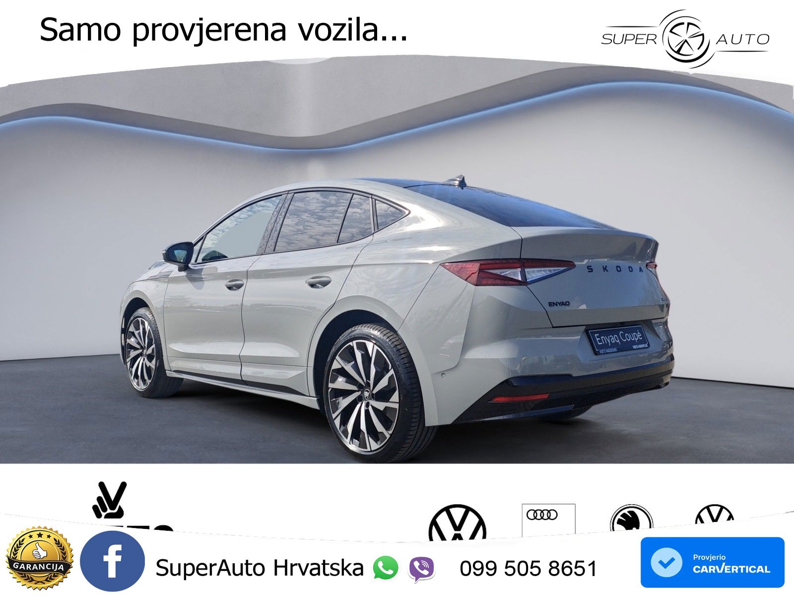 Škoda Enyaq Coupe iV 85 82 kWh (286 KS) SportLine LED+GR SJED+ACC