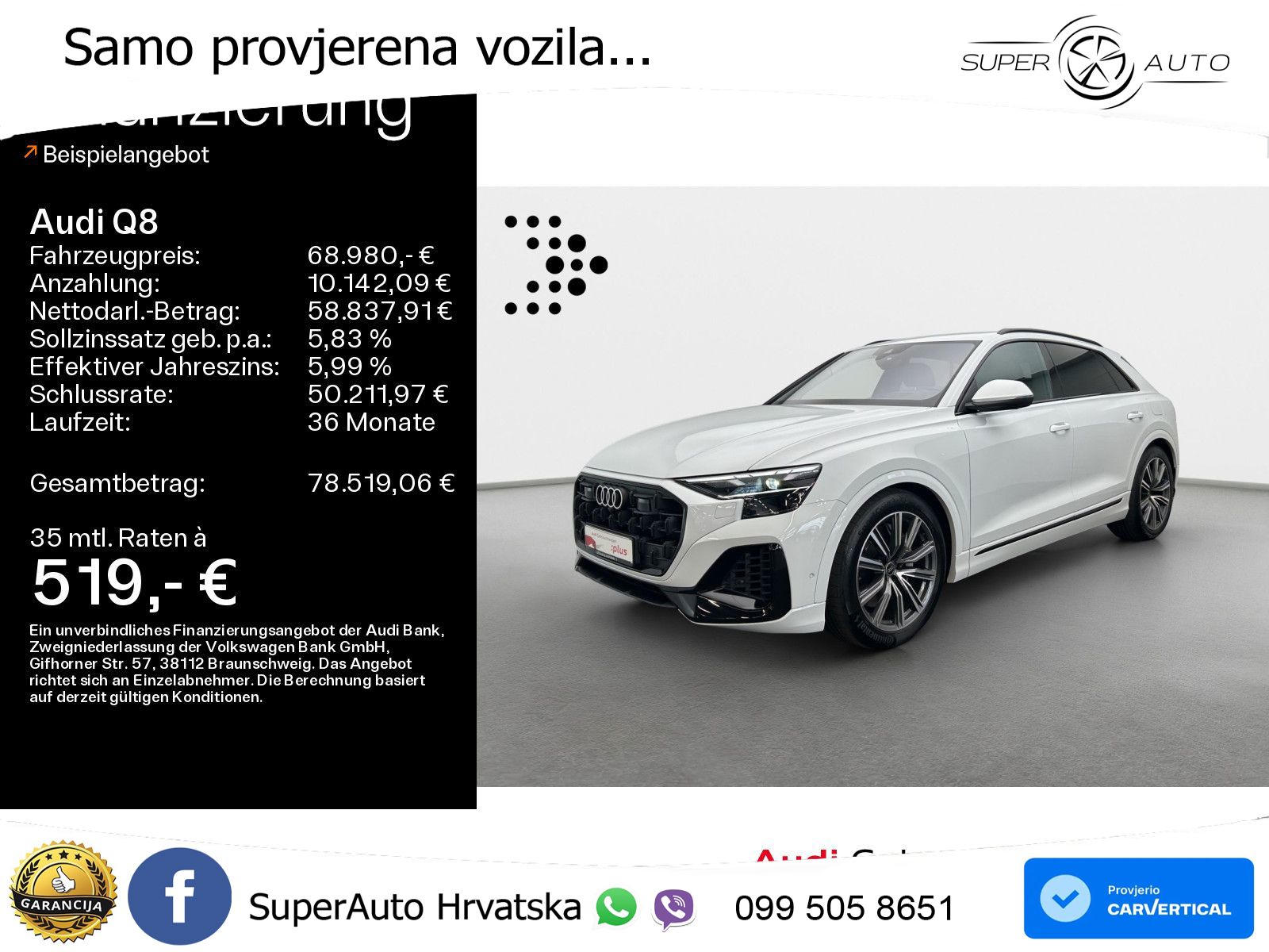 Audi Q8 55 TFSIe V6 (394 KS) quattro Tiptronic