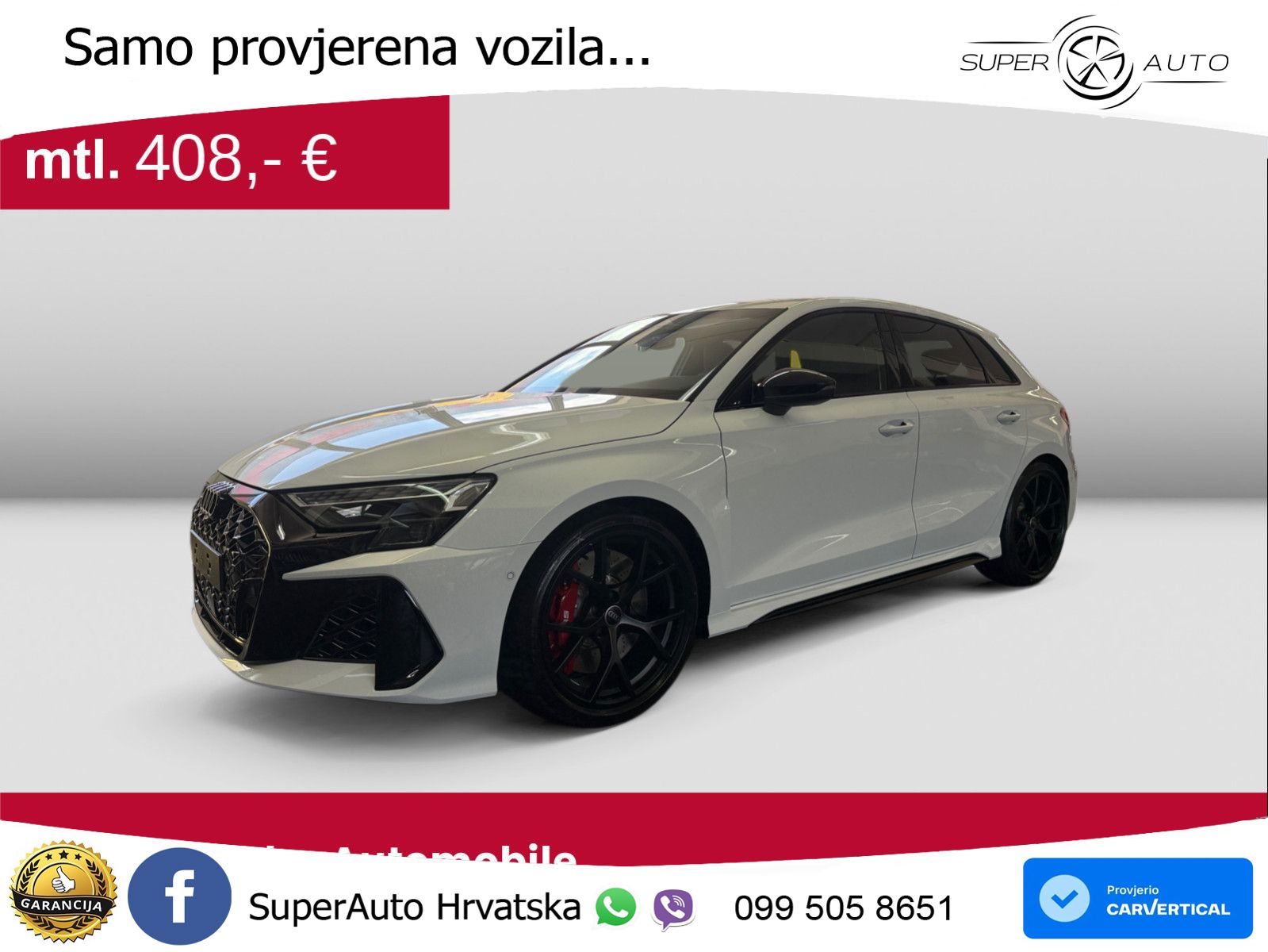 Audi RS3 Sedan 2.5 TFSI (400 KS) quattro S tronic LED+GR SJED+ACC