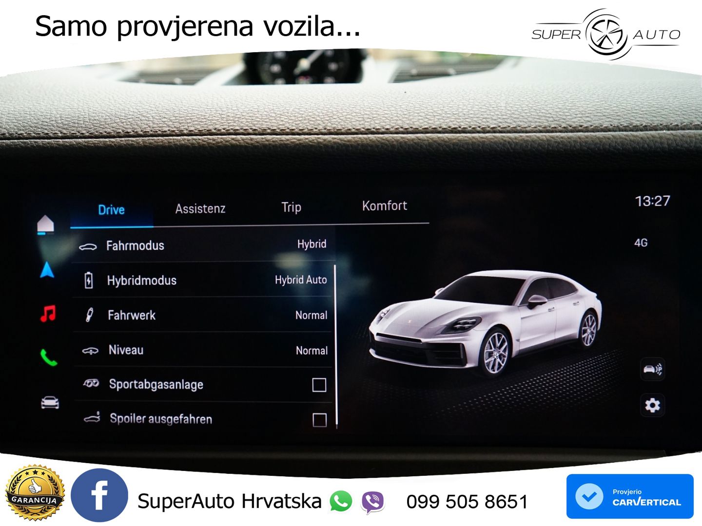 Porsche Panamera 4 2.9 V6 (470 KS) E-Hybrid PDK ACC+HEAD+4xGR SJED+360+PANO