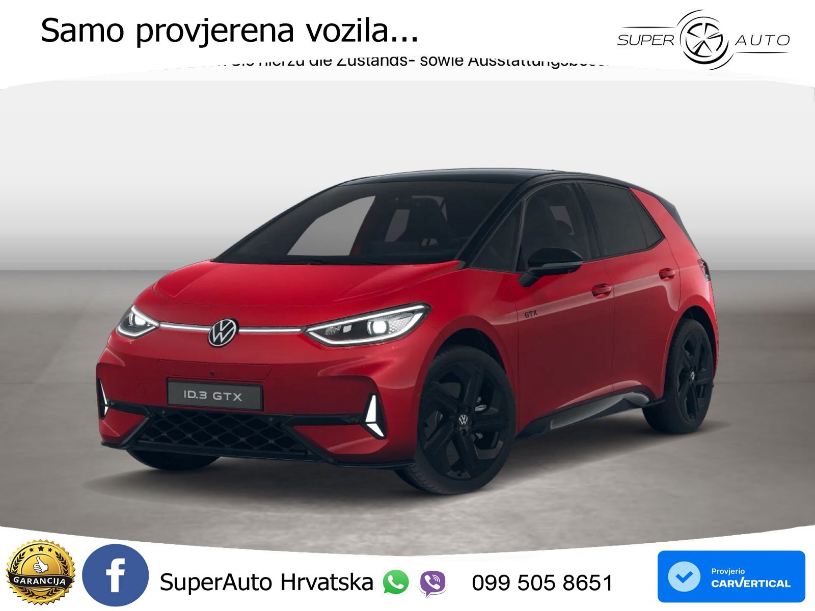 Volkswagen ID.3 GTX 84 kWh (286 KS) LED+GR SJED+ACC