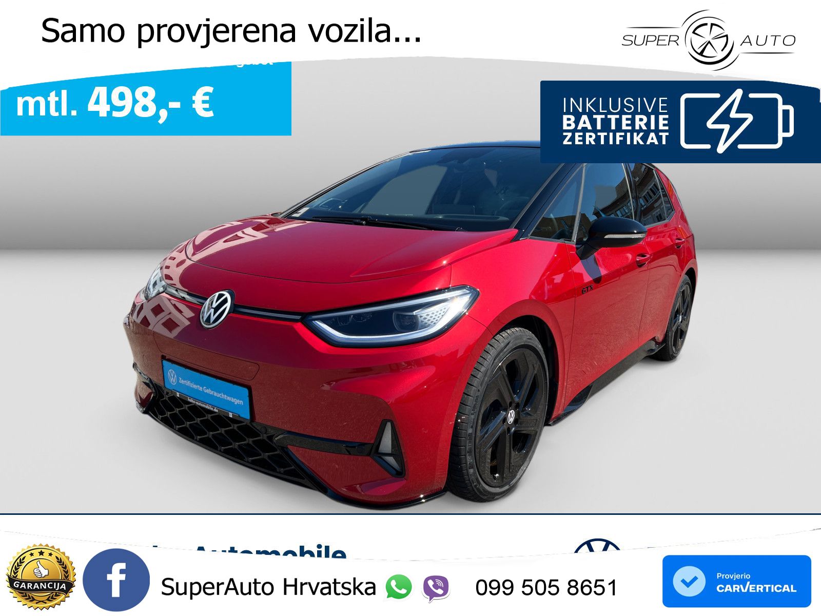 Volkswagen ID.3 GTX 84 kWh (286 KS) LED+GR SJED+ACC