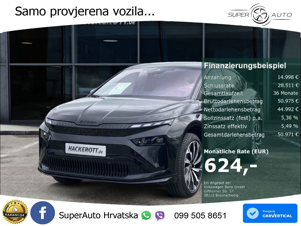 Škoda Enyaq Coupe iV 85 82 kWh (286 KS) SportLine LED+GR SJED+ACC