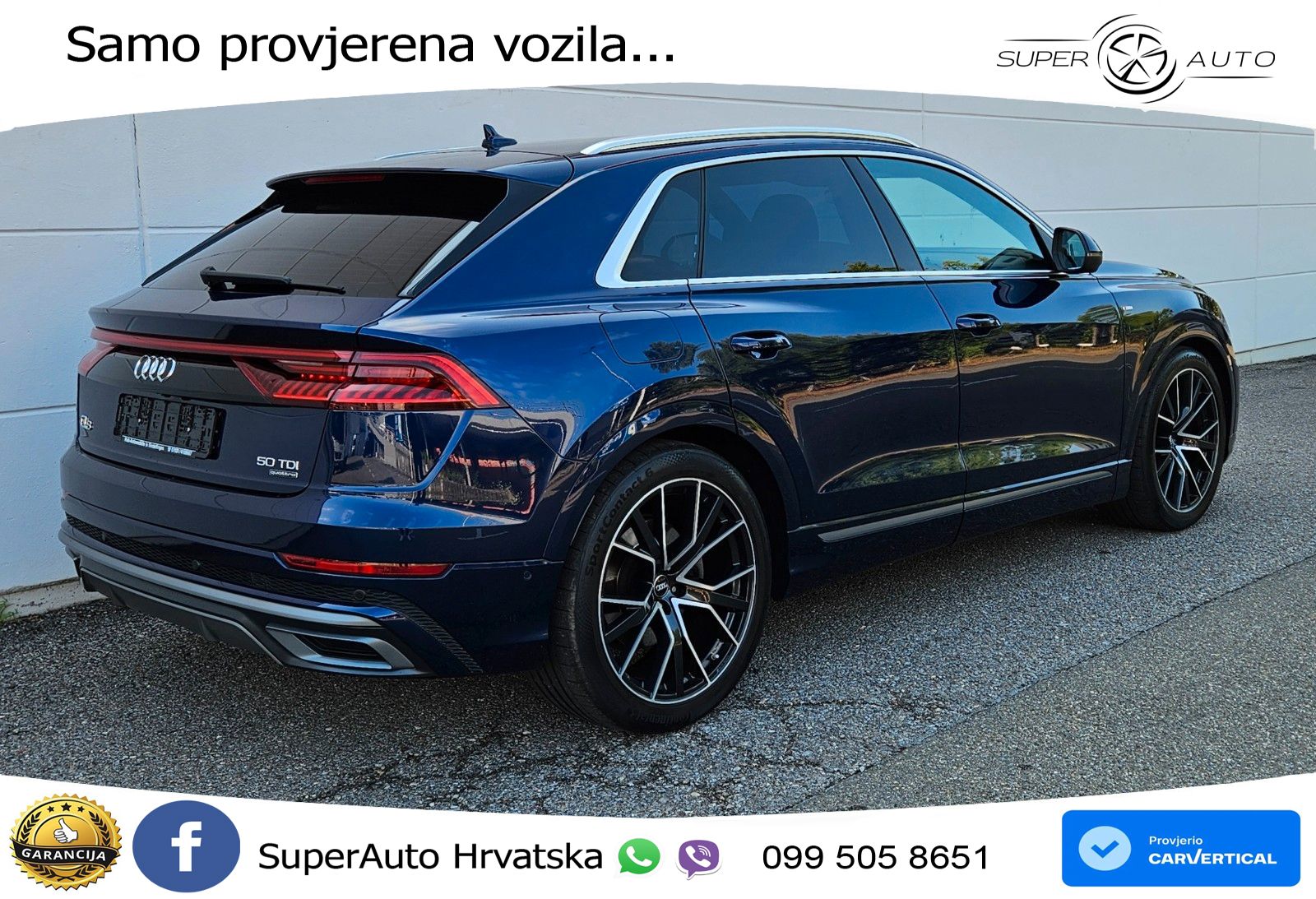 Audi Q8 50 TDI V6 (286 KS) quattro Tiptronic S line LED+GR SJED+ACC