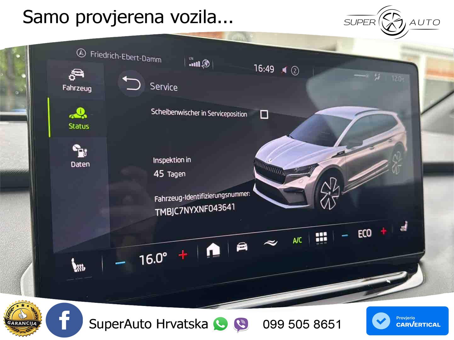 Škoda Enyaq iV 80 82 kWh (204 KS) SportLine LED+GR SJED+ACC