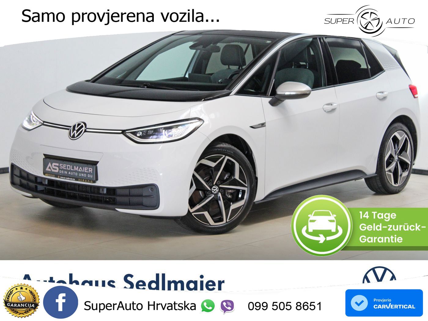 Volkswagen ID.3 Pro Performance 62 kWh (204 KS) LED+GR SJED+ACC