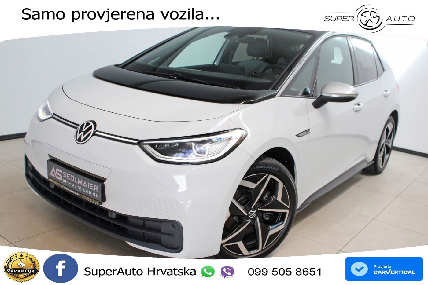 Volkswagen ID.3 Pro Performance 62 kWh (204 KS) LED+GR SJED+ACC
