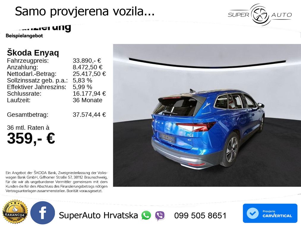 Škoda Enyaq iV 80 82 kWh (204 KS) Suite LED+GR SJED+ACC