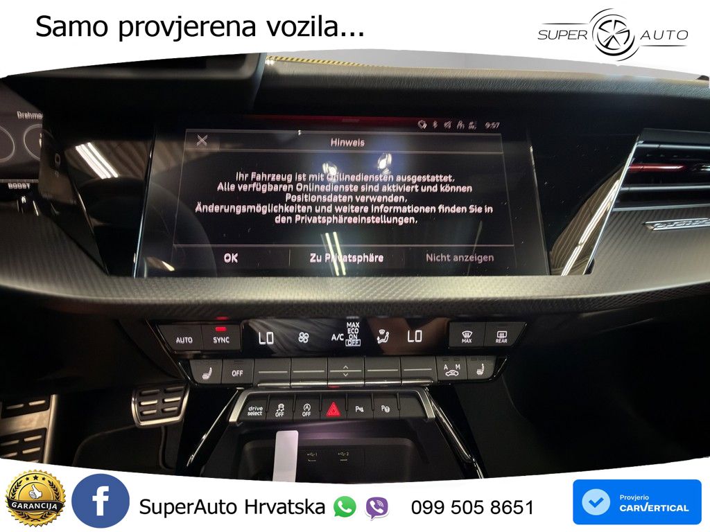 Audi RS3 Sedan 2.5 TFSI (400 KS) quattro S tronic LED+GR SJED+ACC