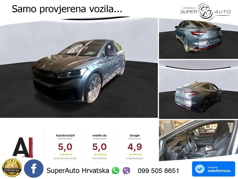 Škoda Enyaq iV RS 82 kWh (299 KS) AWD LED+GR SJED+ACC