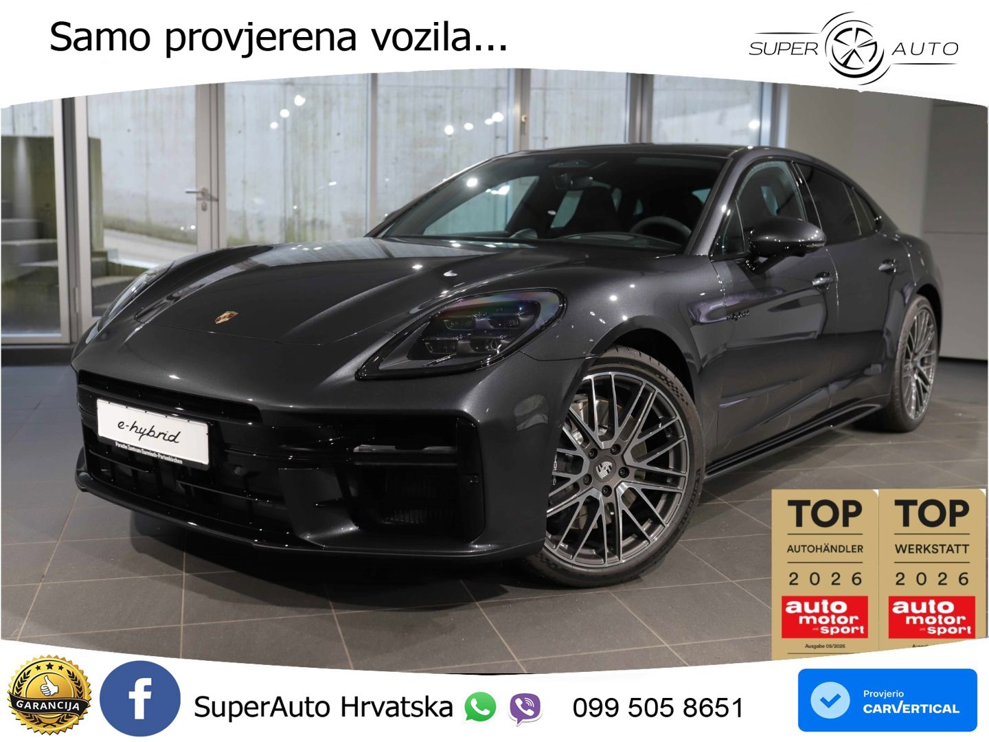 Porsche Panamera 4 2.9 V6 (470 KS) E-Hybrid PDK ZRAČNI+ACC+GR SJED+KAM+PANO
