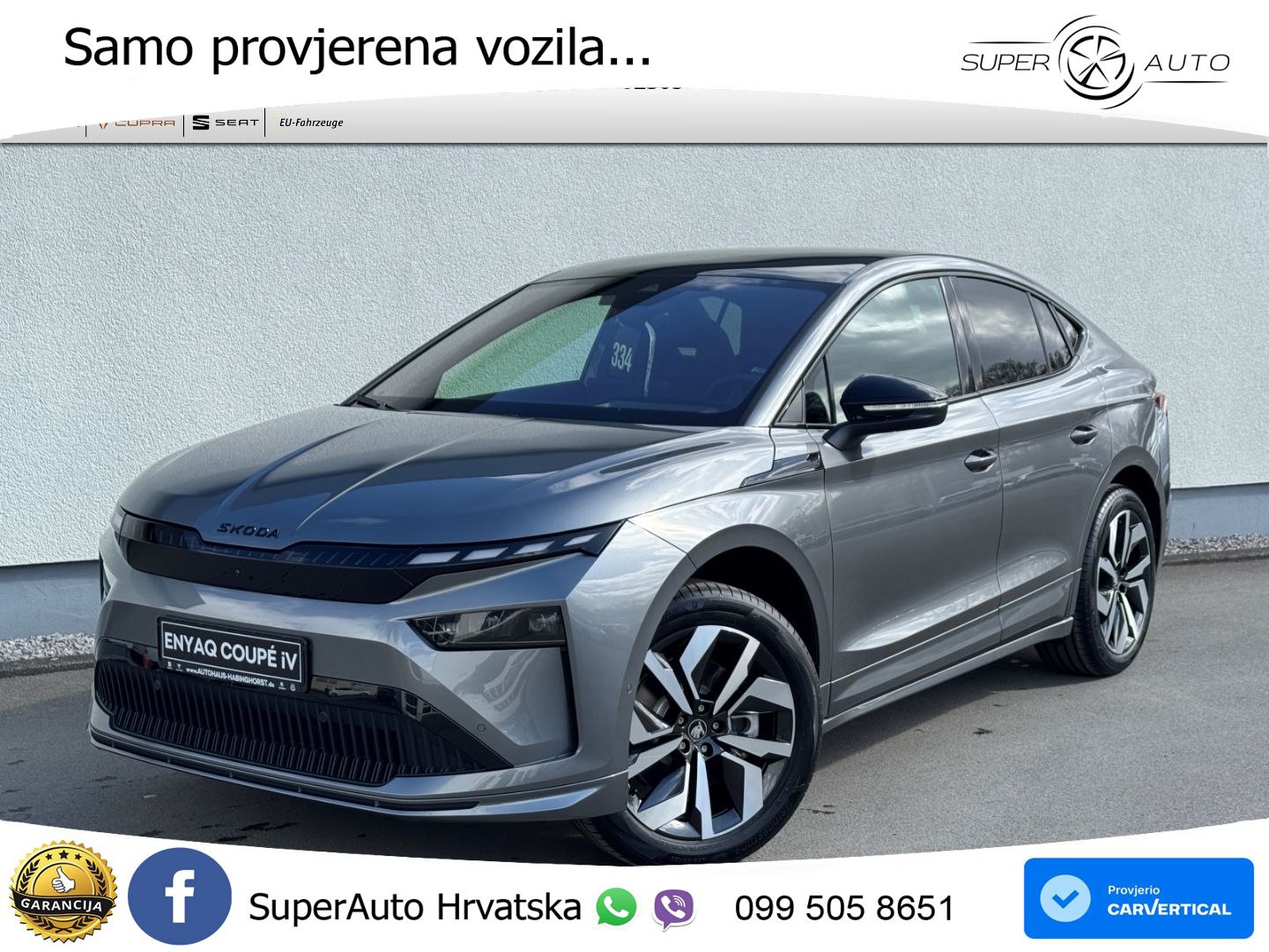 Škoda Enyaq Coupe iV 85 82 kWh (286 KS) SportLine LED+GR SJED+ACC