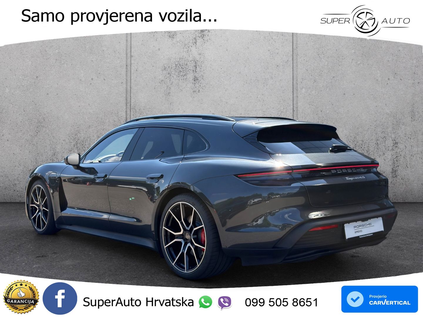 Porsche Taycan Sport Turismo 4S 105 kWh (598 KS)