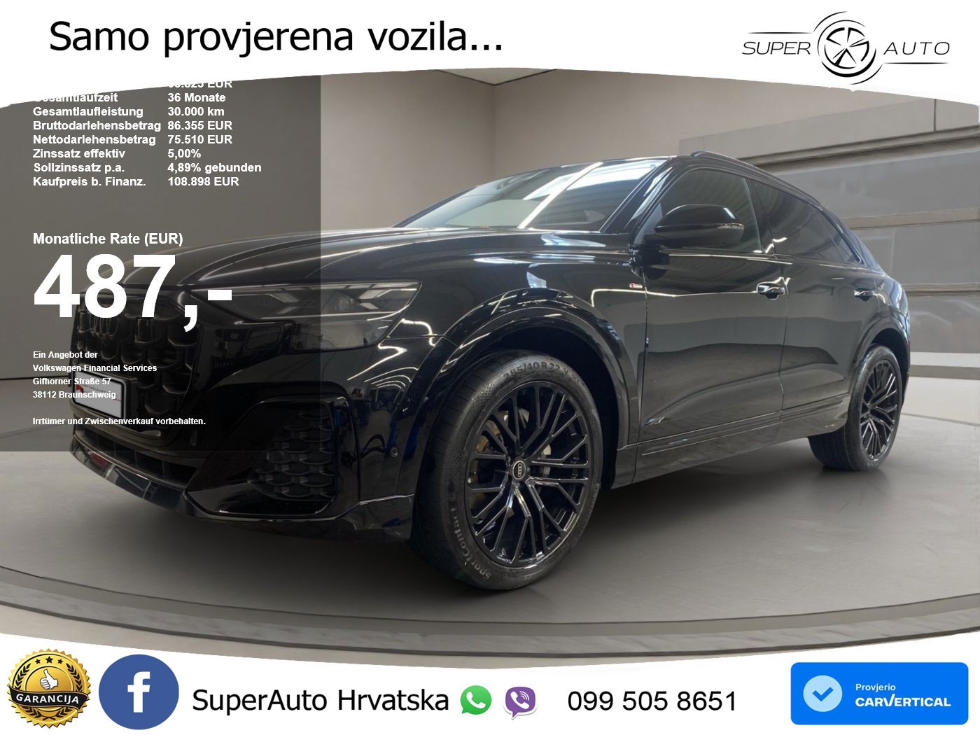 Audi Q8 50 TDI V6 (286 KS) quattro Tiptronic S line LED+GR SJED+ACC