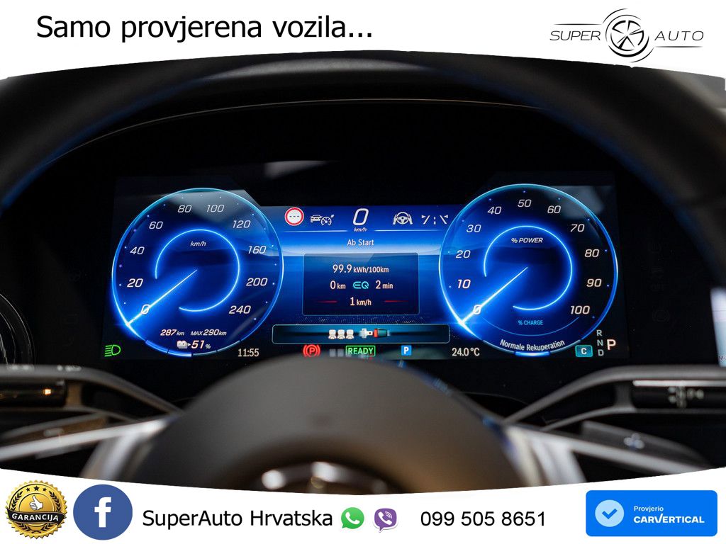 Mercedes EQE 500 100 kWh (408 KS) 4MATIC ZRAČNI+ACC+GR SJED+KAM+PANO