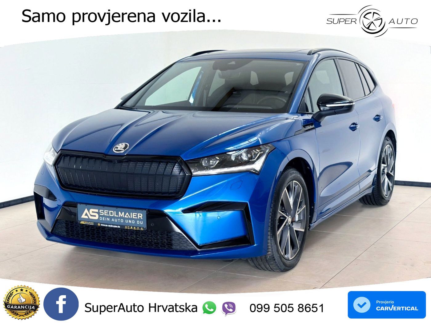 Škoda Enyaq iV 80 82 kWh (204 KS) SportLine LED+GR SJED+ACC