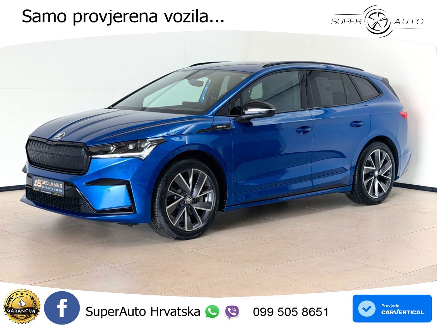 Škoda Enyaq iV 80 82 kWh (204 KS) SportLine LED+GR SJED+ACC