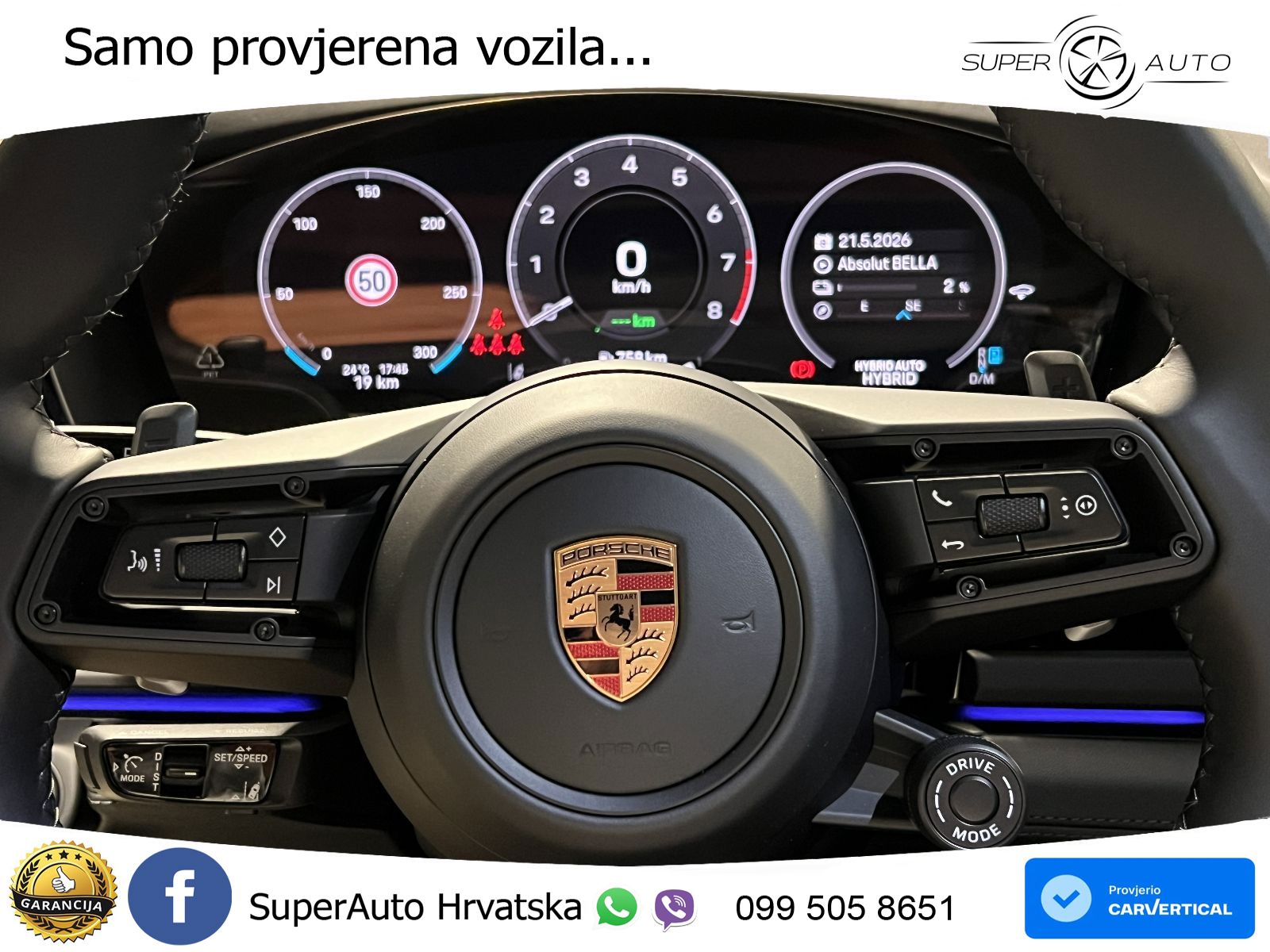 Porsche Panamera 4 2.9 V6 (470 KS) E-Hybrid PDK ACC+HEAD+4xGR SJED+360+PANO