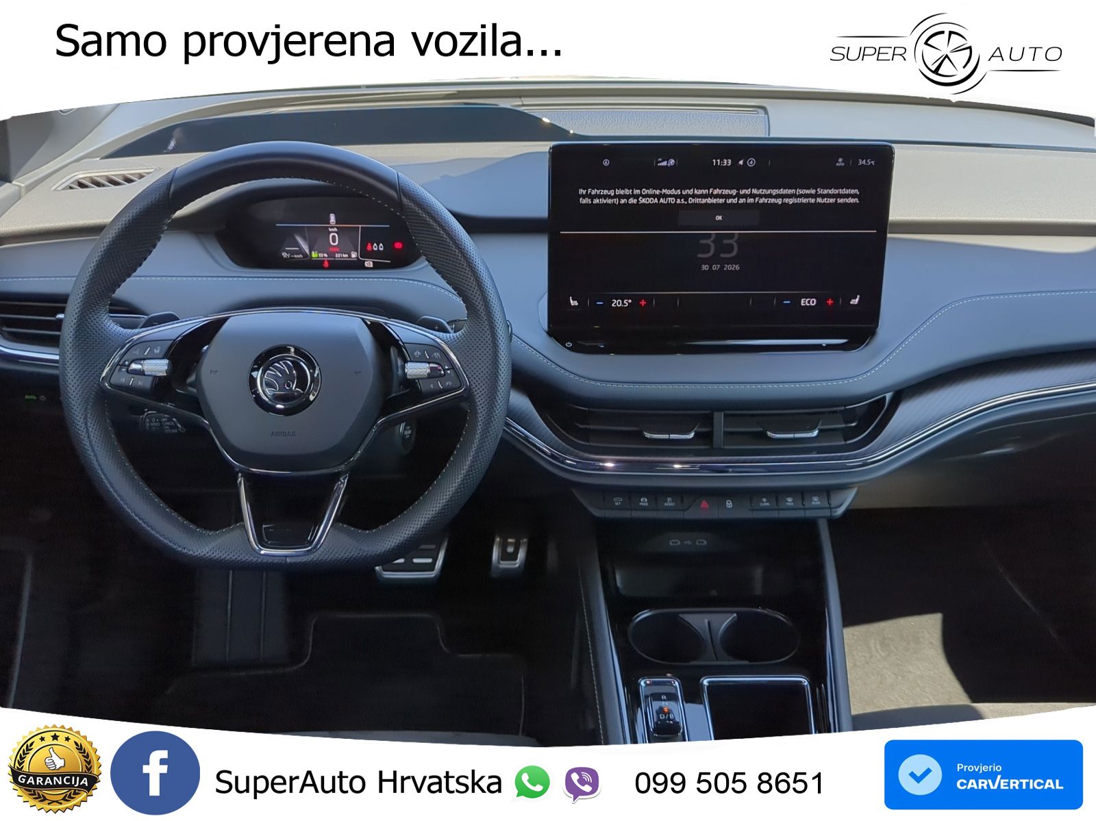 Škoda Enyaq iV 80x 82 kWh (265 KS) AWD SportLine LED+GR SJED+ACC